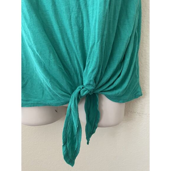 Dirty Laundry Green Mermaid Vibe Sleeveless Low Armhole Women's Side Tie Top XL - Picture 3 of 5